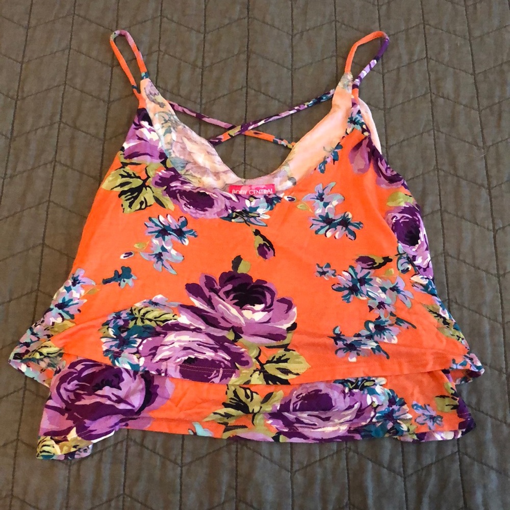Criss Cross Floral Crop Top